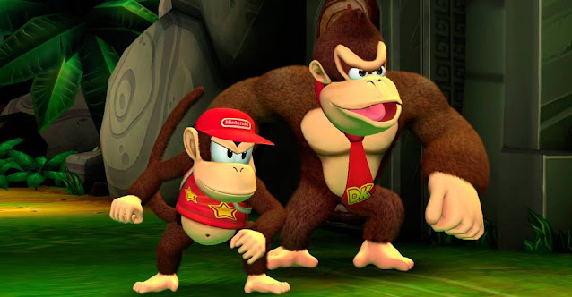 Imagem de Donkey Kong e Diddy Kong bravos em Donkey Kong Country Returns HD