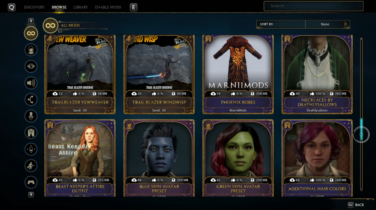 Hogwarts Legacy mods