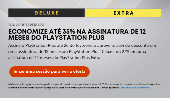 PS Plus conta com descontos de 35% e 25% em assinaturas anuais