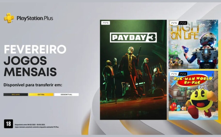Imagem de divulgação da PS Plus de fevereiro de 2025