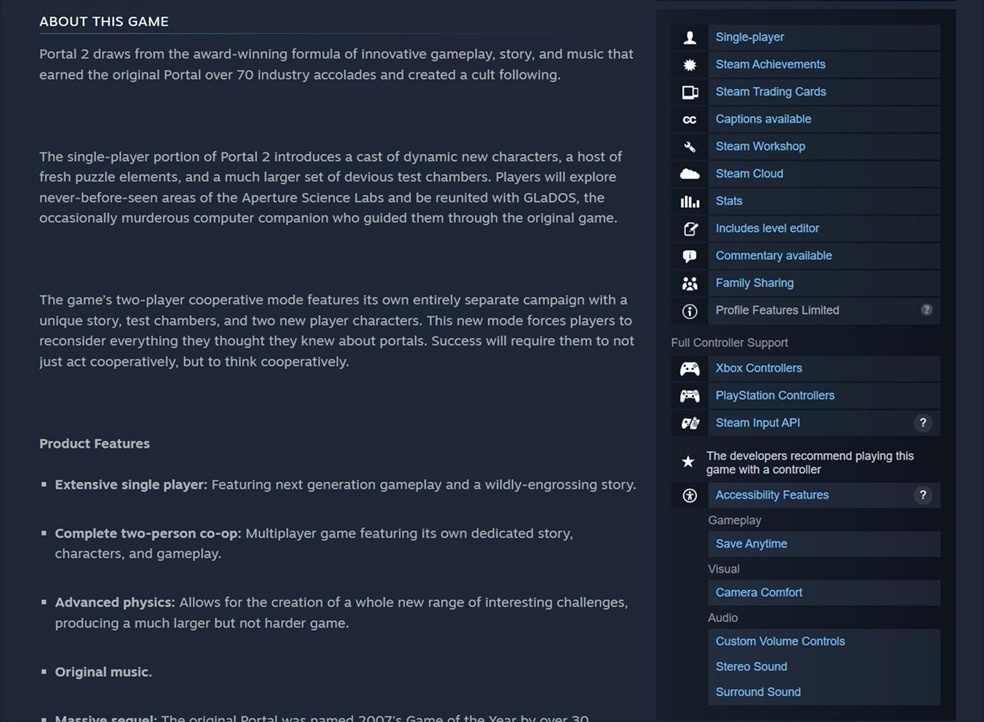 Steam vai ganhar novo filtro de busca baseado em recursos de acessibilidade