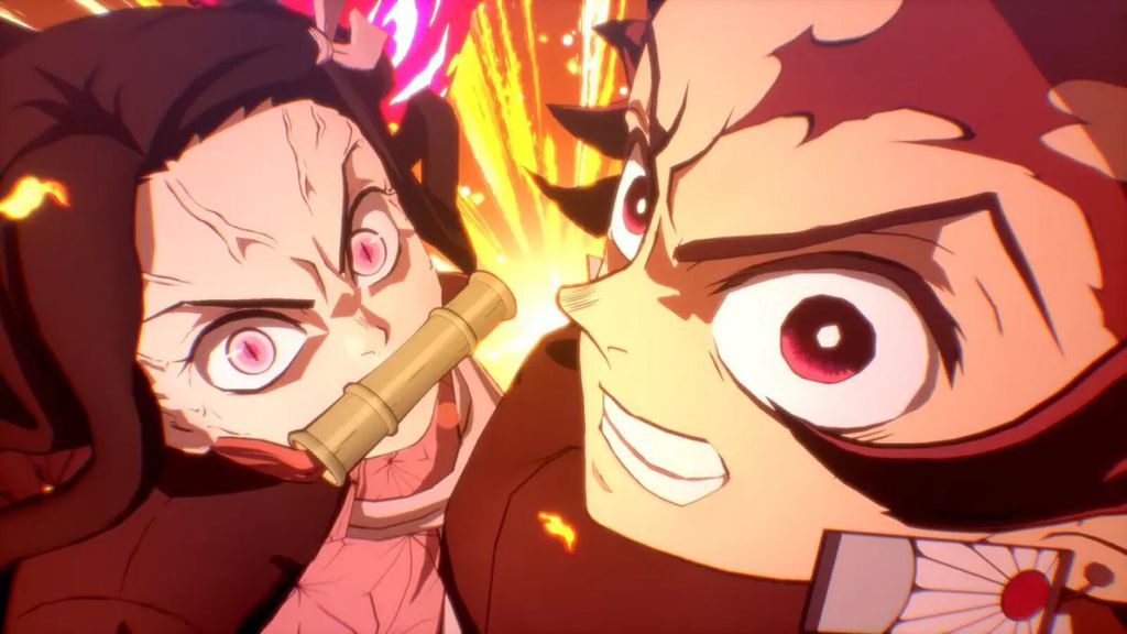 Nezuko e Tanjiro em Demon Slayer: Kimetsu no Yaiba The Hinokami Chronicles 2