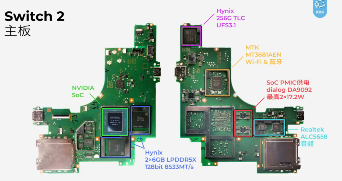 Imagens internas Switch 2 placa-mãe SoC