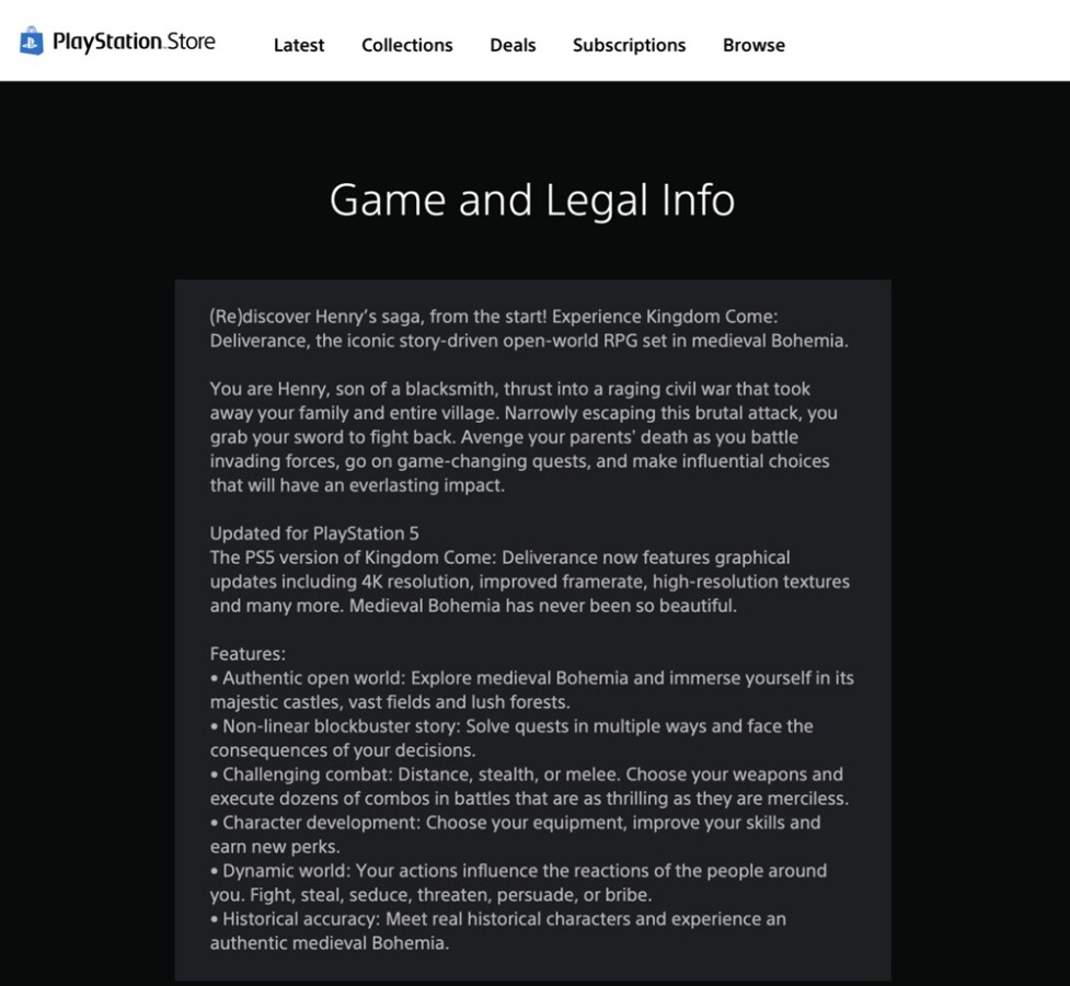 Captura da descrição atualizada na PSN
