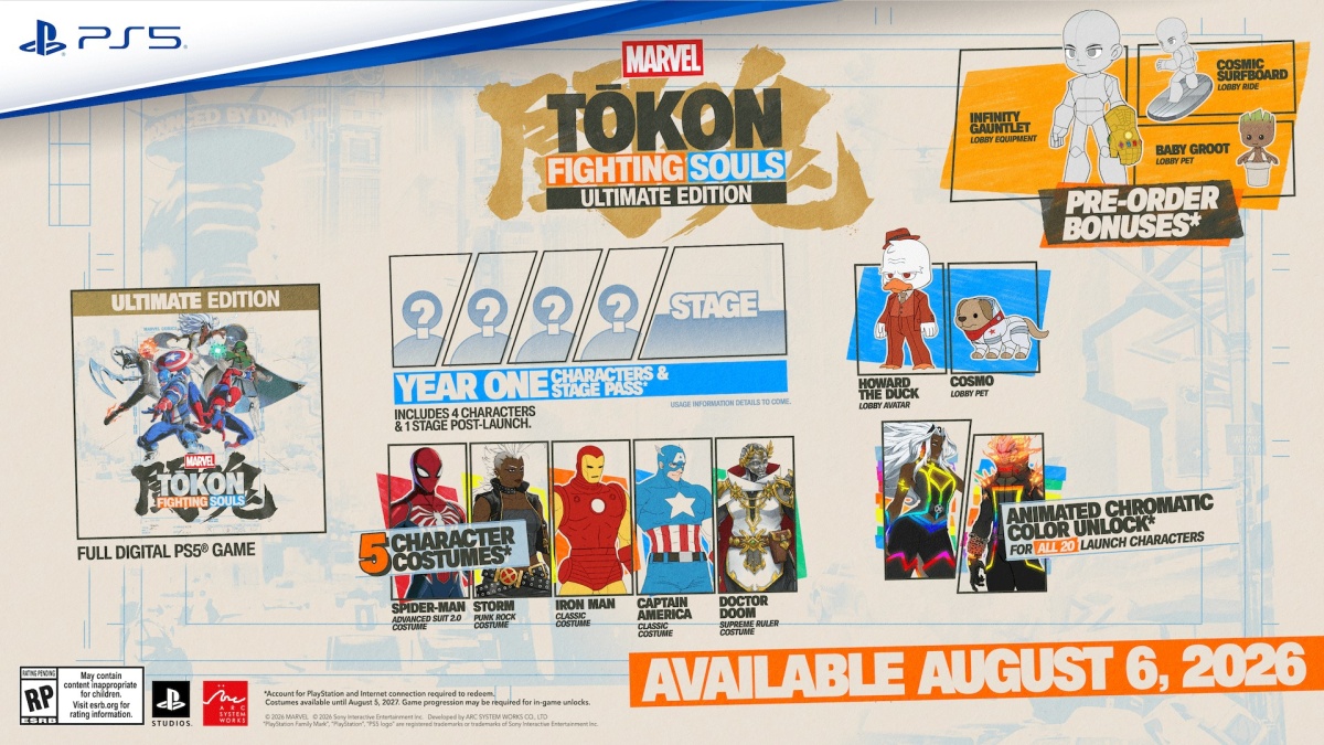 Marvel Tokon chega para PC e PS5 em agosto com 20 personagens jogáveis
