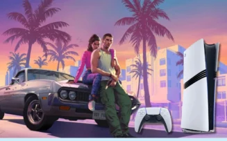 Imagem de divulgação do GTA 6 editada com PS5