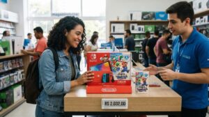 Bundle Nintendo Switch OLED + Super Mario Bros. Wonder e 3 meses de assinatura está saindo por R$ 2.032